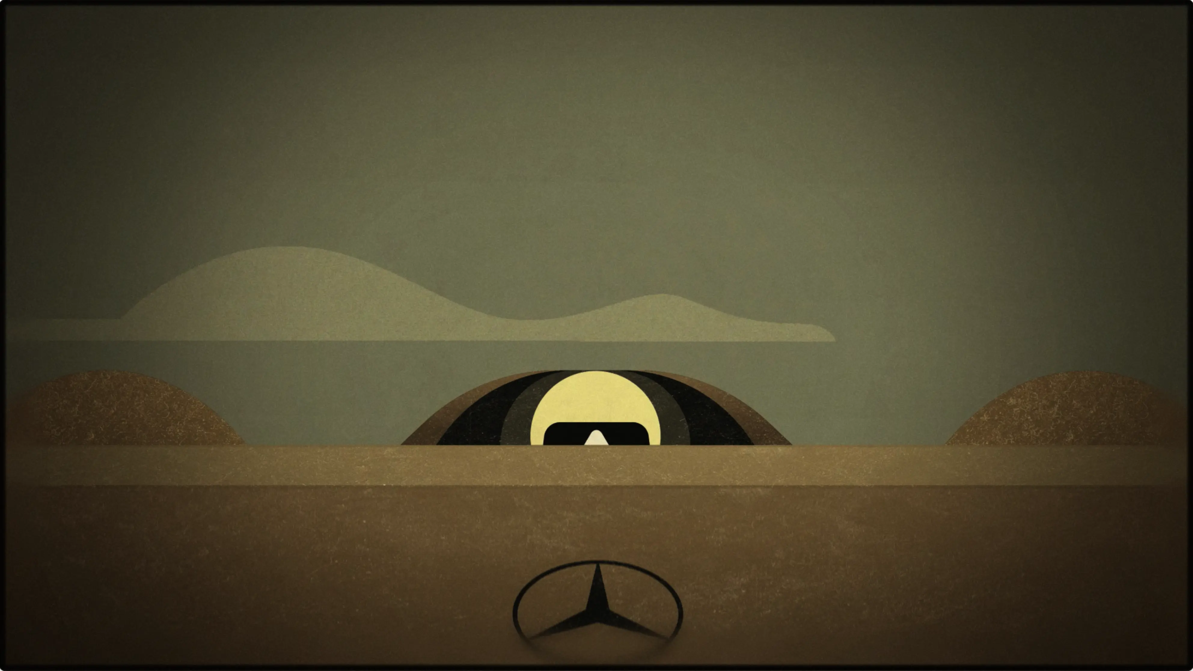 Erste Szene der Speedracer-Animation: Historische Darstellung des Rekordfahrzeugs Mercedes-Benz W125 mit technischen Daten